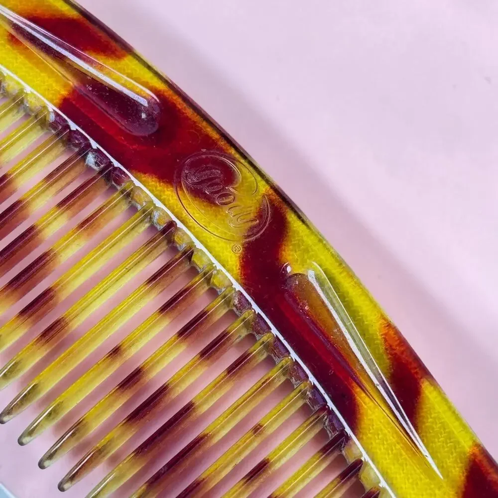 Vintage Goody Tortoise Shell Look Comb Set Handle & Pocket Hair Combs USA
